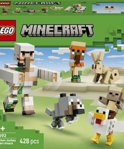 LEGO Minecraft: Atac in desert cu un jocheu de gaini 21592, 9 ani+, 428 piese