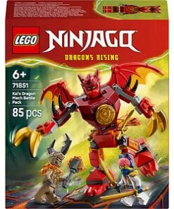 LEGO Ninjago: Pachet de lupta cu robotul dragon al lui Kai 71851, 6 ani+, 85 piese